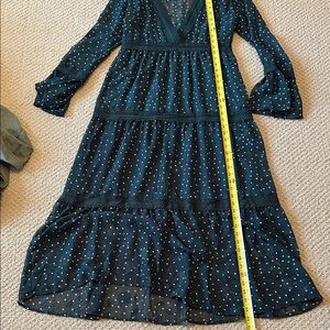 Dark green Polka Dot Maxi Dress mom River